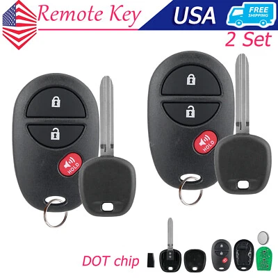 2 For 2005 - 2010 Toyota Tacoma Tundra 3BTN Remote Fob GQ43VT20T + DOT CHIP Key - Image 1 of 4