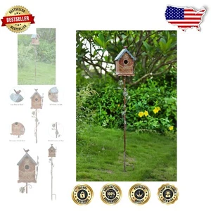 Sturdy Iron Baroque Bird House Stake for Outdoor Gardens - 57 Inches Tall - Picture 1 of 7