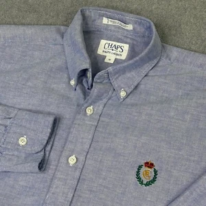 Camisa De Colección Años 80 Ralph Lauren Chaps Para Hombre Talla M Cambray Abotonada Cresta Preppy - Imagen 1 de 7