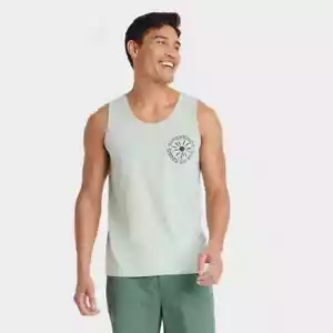Green Regular Fit Tank Top | Men’s LARGE U-Neck | Sun Daydream, Goodfellow & Co - Picture 1 of 3
