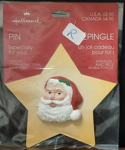Hallmark Christmas Pin- Santa Face 1½" Tall Pin C9 - Picture 1 of 3