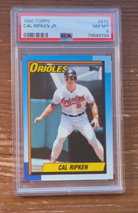 1990 Topps #570 Cal Ripken Jr PSA 8 Baltimore Orioles (B)