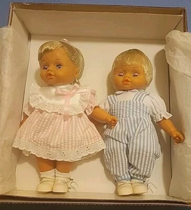 Vintage Twin Boy And Girl Dolls, Indigo Bunting Toddlin Twins NEW 1991 Openbox - Picture 1 of 6