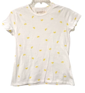 Lucky Brand Tshirt Damen XS Gelb Zitrone Scheibe Grafikdruck Tee Top Baumwolle - Bild 1 von 7