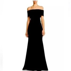 AQUA Schulterfreies Scuba Crepe Kleid Damen Abendkleid Schwarz Neu 14 - Bild 1 von 16