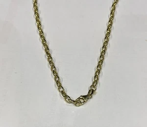ECHT 9 kt Gelbgold 3 mm ovale Erbskette Gliederkette Halskette brandneu ALLE GRÖßEN - Bild 1 von 7