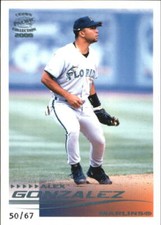 2000 Pacific Crown Collection Platinum Blue Baseball Card #114 Alex Gonzalez/67 