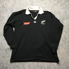 Vintage Canterbury New Zealand All Blacks Rugby Jersey Mens Large L Steinlager