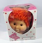 1984 Sweet Love Kids 5" orange Yarn Hair Girl Head for Doll Crafting E1