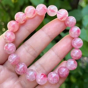 Armband 10,5 mm dehnbar Eisrosa Rhodonit - Bild 1 von 11