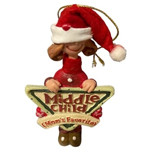 Resin & Felt Christmas Ornament Middle Child Mom's Favorite light brown hair 4" - Picture 1 of 2