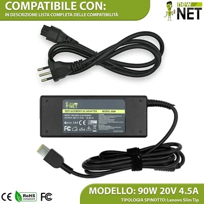NEW NET Alimentatore Caricabatterie Caricatore per LENOVO THINKPAD X1 CARBON 90W