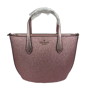 Kate Spade Rosa Glitzer Schimmer Leder Umhängetasche NEU mit Etikett 8,5" (H) x 11" (B) - Bild 1 von 10