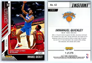 Panini Instant 2020-21 #43, Immanuel Quickley, 23 puntos, 1/15/21, novato - Imagen 1 de 1