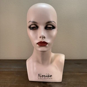 Vintage NORIKO COLLECTION Wig Mannequin Fiberglass Head Painted Makeup - Picture 1 of 16
