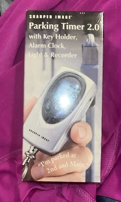NEW Sealed Sharper Image Parking Timer 2.0 Recorder Light Key Holder Alarm Clock - Image 1 of 2
