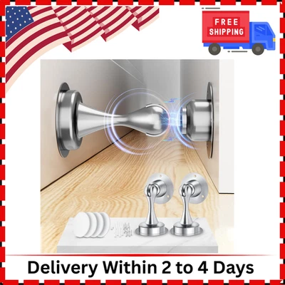 Compartir Tapón de puerta magnético - Paquete de 2 - Tapones de puerta de acero inoxidable para parte inferior Foto 1 de 4