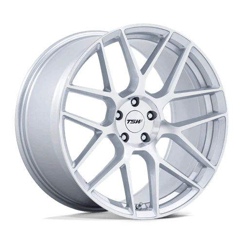 TSW TW002 LASARTHE 18X8.5 5X114.3 35 72.56 GLOSS SILVER MACHINED Wheel/Rim - Image 1 of 1