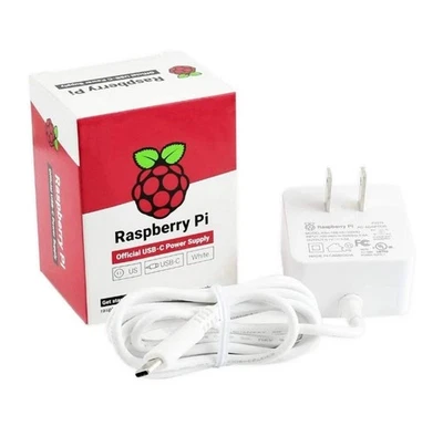 Raspberry Pi 4 Model B Official PSU USB-C 5.1V 3A US Plug White - Image 1 of 4