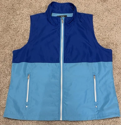LRL Lauren Active Ralph Lauren Mujer Rompevientos Chaleco Cremallera Bolsillos Azul Grande Foto 1 de 4