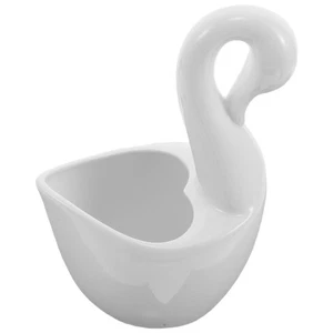  Ceramic Swan Cutlery Holder: Spoon Fork Organizer Flatware Swan Base Holder - Picture 1 of 12