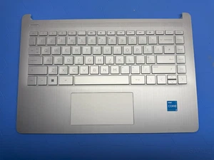 HP 14S-DQ 14S-FQ Palmrest Top Cover UK Keyboard + Touchpad Silver L88200-031 A+ - Afbeelding 1 van 2