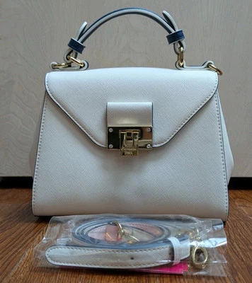 Samantha Vega - Ombro, tiracolo, bolsa de mão - Azul marinho x branco - Bom estado - Imagem 1 de 4