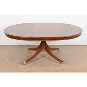 Baker Furniture Style Georgian Banded Mahogany and Rosewood Dining Table - Picture 1 of 11