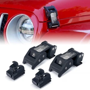 2PCS- Aluminum Hood Latches Catch USA Flag for 2007-2024 Jeep Wrangler JK JL JT - Picture 1 of 7