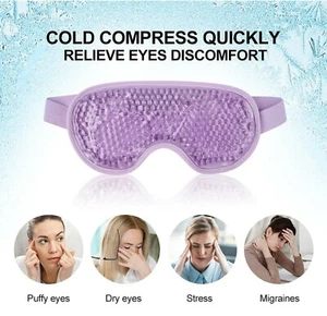NEWGO®Cooling Eye Mask Reusable Hot Cold Compress Gel Beads Eye Mask - Picture 1 of 5