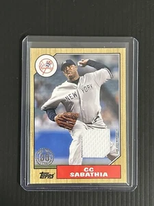 2022 Topps C.C. Sabathia 1987 Game Used Jersey Pinstripe Relic #87R-CS Yankees - Picture 1 of 2
