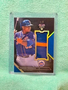 2017 Topps Tribute Yoenis Cespedes Rainbow Gold SSP 3-Color Patch /3 - Picture 1 of 2