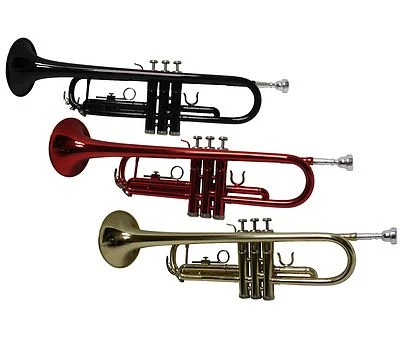 Bb - TROMPETE (rot, schwarz, gold) im Softkoffer SET + Mundstück -BLASINSTRUMENT - Bild 1 von 4