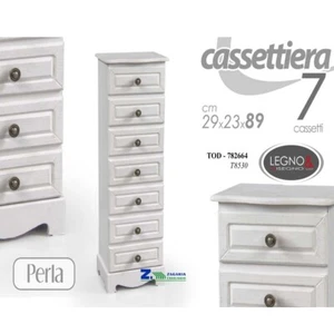 CASSETTIERA 7CASS. PERLA 29X23X89 SETTIMINO SHABBY CHIC PERLA TOD-782664 - Foto 1 di 1