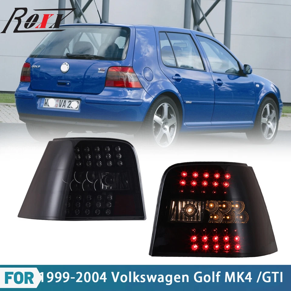 LED Tail Lights For 1999-2004 Volkswagen Golf IV GTI MK4 Brake Lamps Black Smoke - Imagem 1 de 4