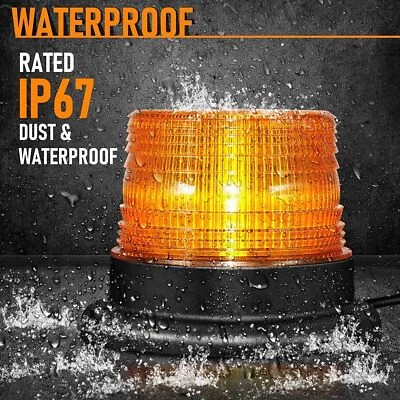 12V LED Rundumleuchte Gelb Warnleuchte Magnet Auto LKW Warnlicht Blinkleuchte - Bild 1 von 4