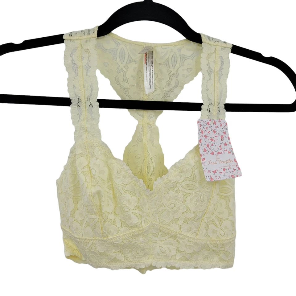 People Galloon Racerback Bralette Size XS in Shade Lemon Water Ice