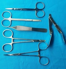 6 PCS SUTURE LACERATION MEDICAL STUDENT SURGICAL INSTRUMENTS KIT
