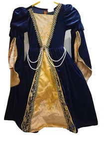 Girls Navy & Gold Princess Dress 5-6 - Picture 1 of 5