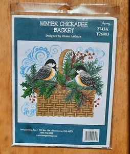 Imaginating Winter Chickadee Basket Counted Cross Stitch Kit USA Neu Versiegelt - Bild 1 von 2