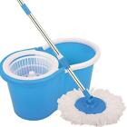 Blue Spin Mop 360° Spinning Rotating Polishing Floor 3 Dry Heads Mop Bucket