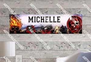 Personalized/Customized Skulls Name Poster Wall Art Decoration Banner - Picture 1 of 1