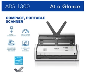Brother ADS-1300 Kompakter Desktop Dokumentenscanner (ADS1300) - Bild 1 von 4