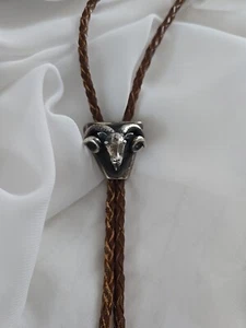 Gusterman Georgetown Bolo Sterling 3D Ram Leather Cord - Picture 1 of 10