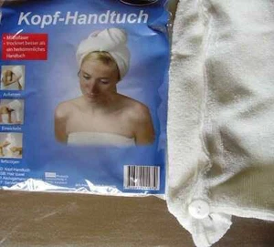 Mikrofaser Kopfhandtuch / Microfaser Handtuch Turban in weiss - in Frottee Optik - Bild 1 von 1