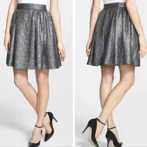 Kate Spade Damen Silber Metallic Minirock Größe 10 Neu ohne Etikett!! - Bild 1 von 10