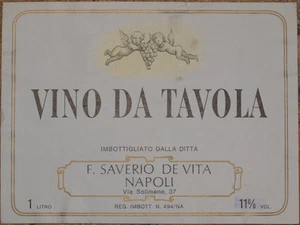 SAVERIO DE VITA NAPLES NAPLES CAMPANIA WINE LABELS TABLE WINE LABEL - Picture 1 of 1