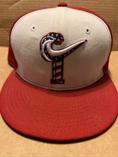 MILB Norfolk Tides 59fifty Baseball Hat Fitted 7 1/8 Orioles Red White Blue HTF