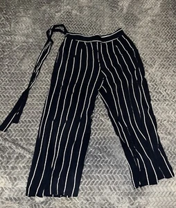 Abercrombie Kids *NW T* Black/White Striped Wide Leg Pants Dressy- 11/12 Girls - Picture 1 of 5