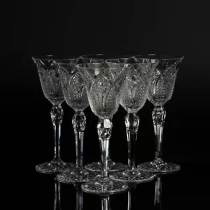 Juego de 6 vasos de cristal de vino blanco STELLA Mid Century Vintage - Imagen 1 de 6